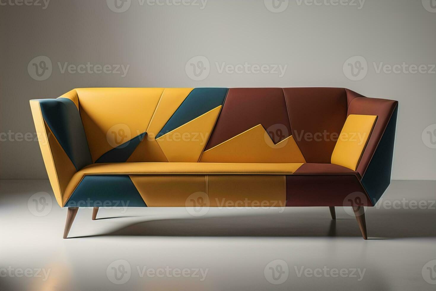 AI generated A creative, colourful, and stylish sofa in the interior, AI generated photo