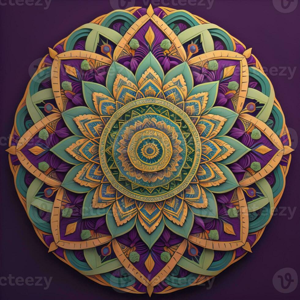 AI generated Mandala pattern. Vintage decorative elements. Hand drawn oriental background. ai generative photo