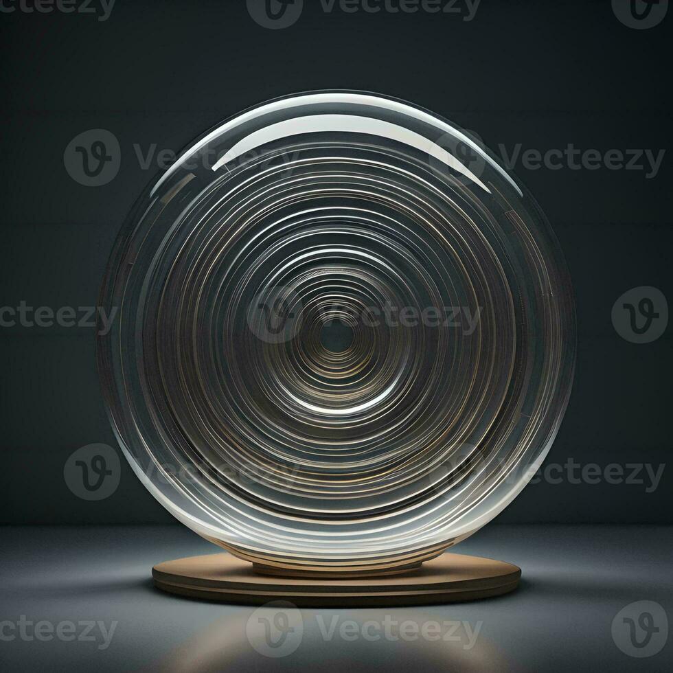 AI generated Glass sphere on dark background. generative ai photo