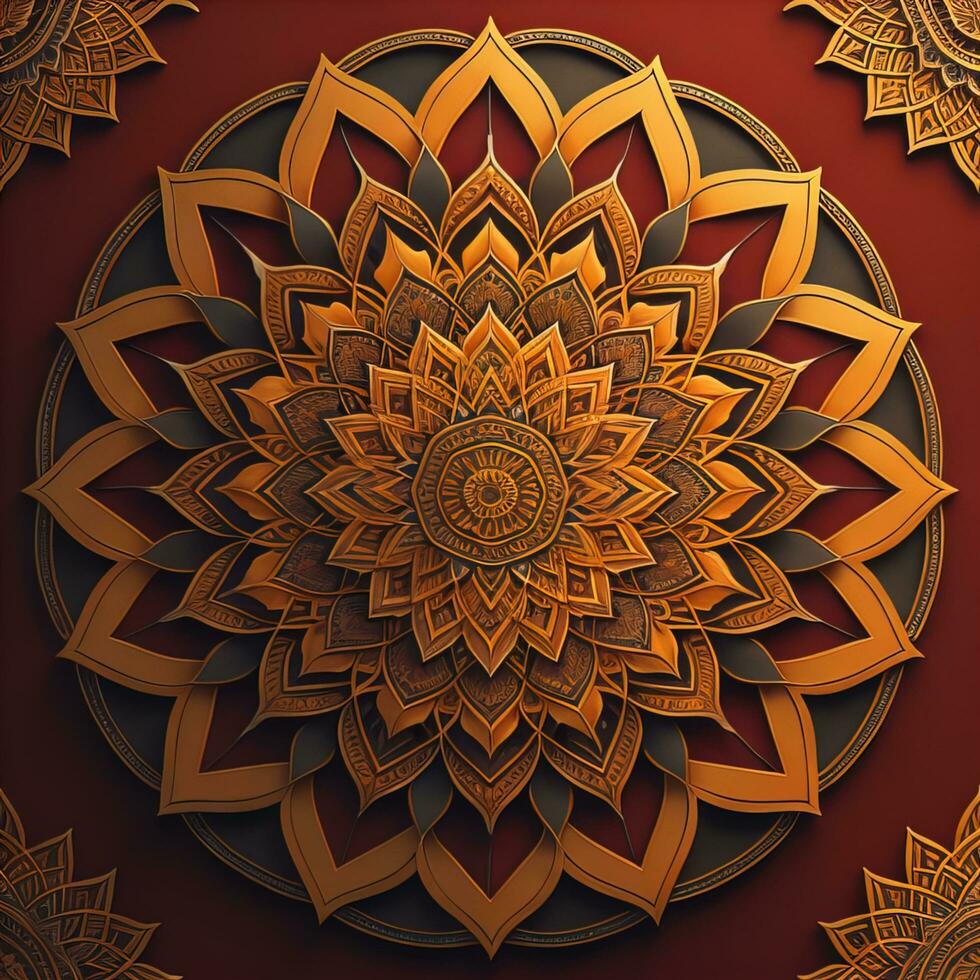 AI generated Mandala pattern. Vintage decorative elements. Hand drawn oriental background. ai generative photo
