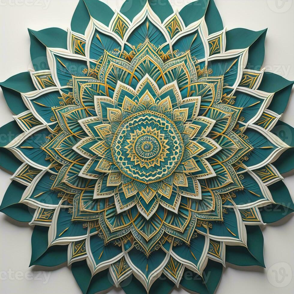 AI generated Mandala pattern. Vintage decorative elements. Hand drawn oriental background. ai generative photo