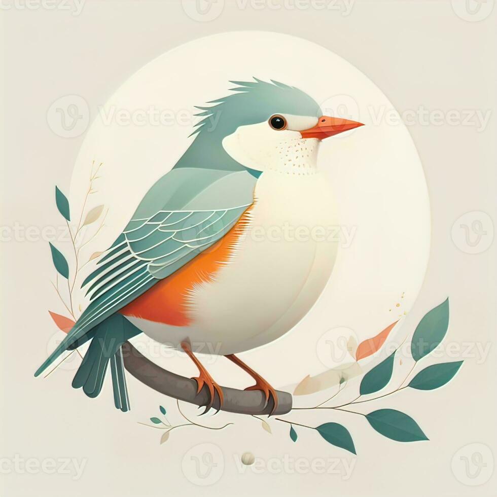 AI generated vector illustration of a bird. Vector illustration in cartoon style. ai generative photo