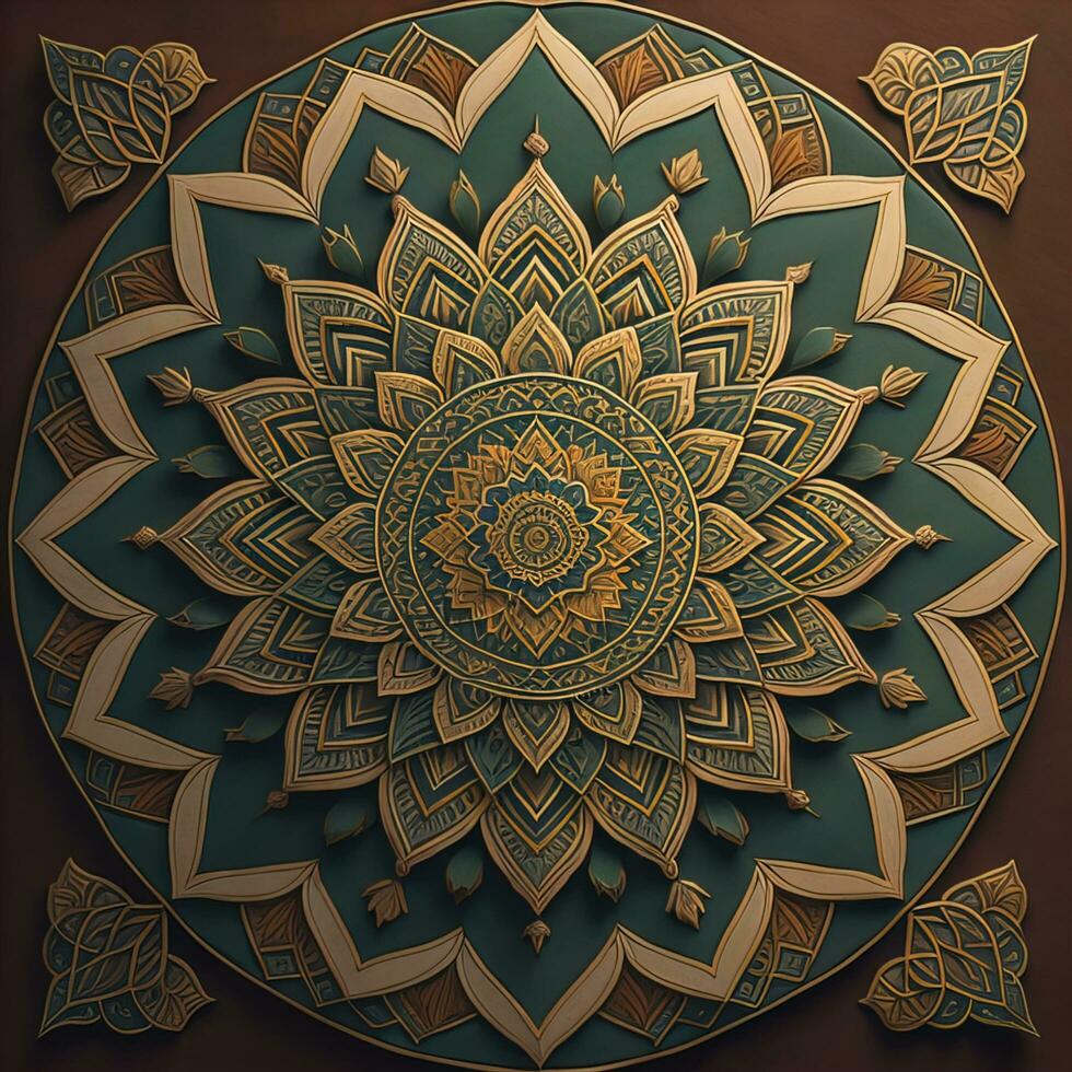 AI generated Mandala pattern. Vintage decorative elements. Hand drawn oriental background. ai generative photo