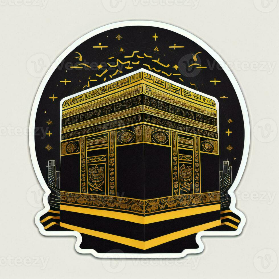 AI generated Islamic holy place of Kaaba. generative ai photo