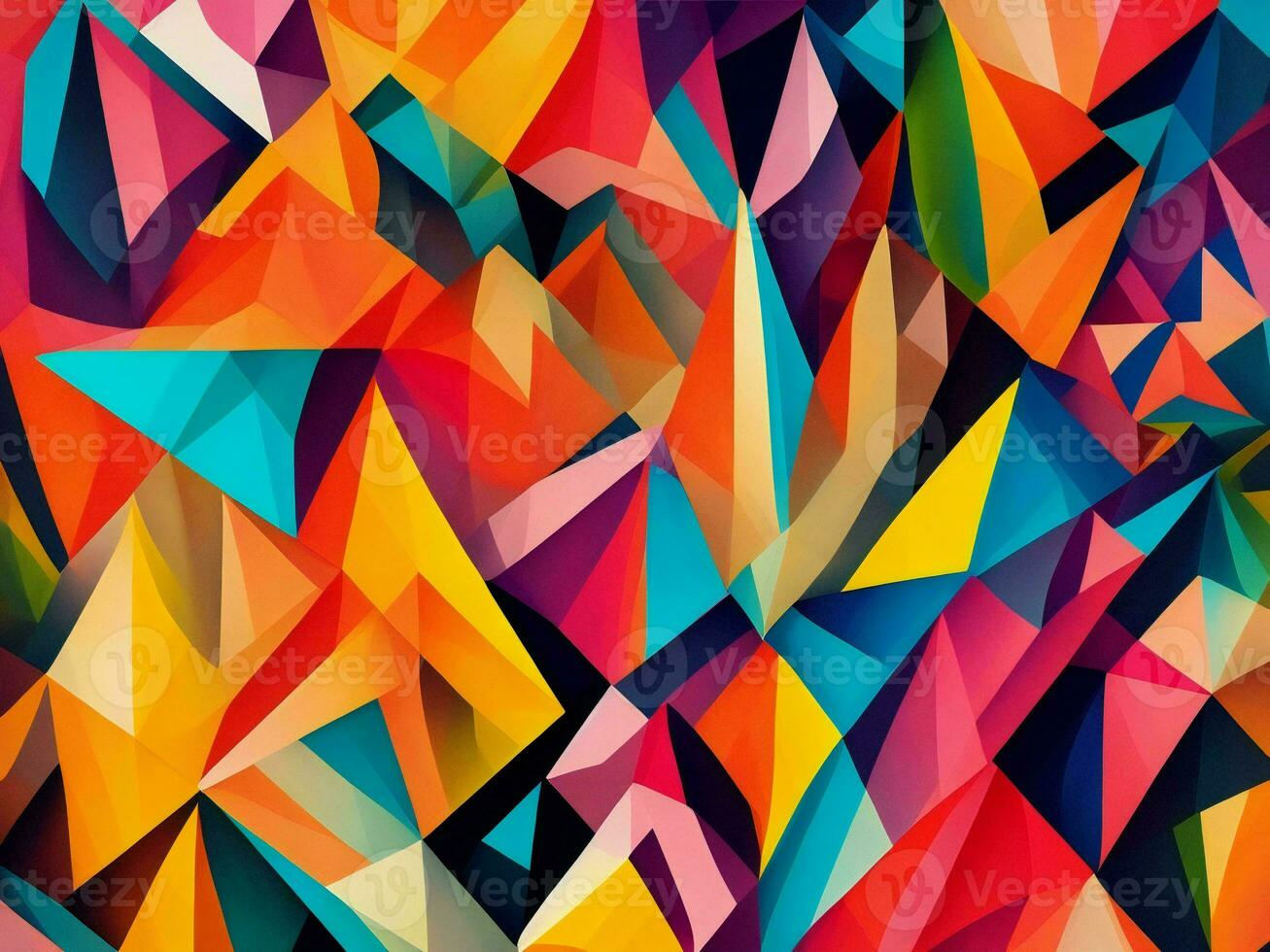 AI generated Abstract colorful geometric background with triangles. Vector illustration. generative ai photo