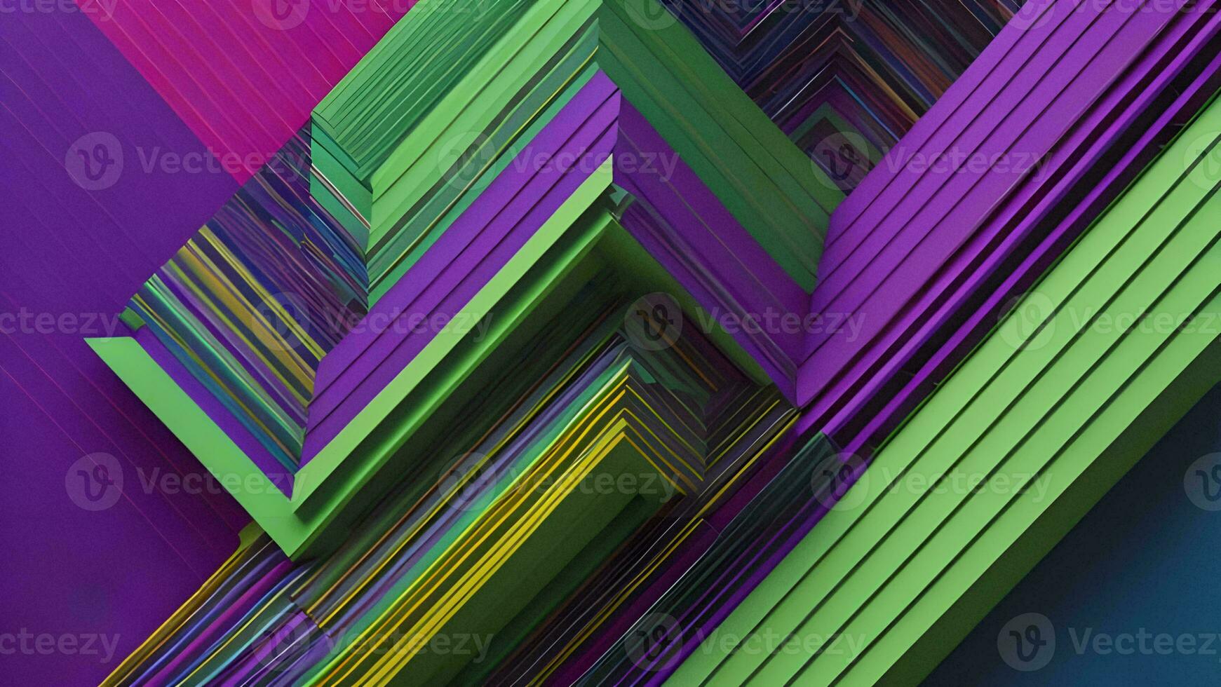 AI generated Chaotic geometric shapes. Bended stripes background. Reflective surface pattern. generative ai photo