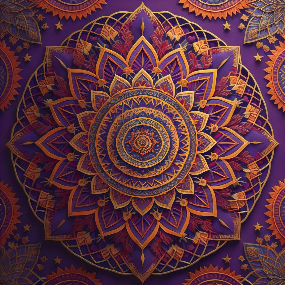 AI generated Mandala pattern. Vintage decorative elements. Hand drawn oriental background. ai generative photo