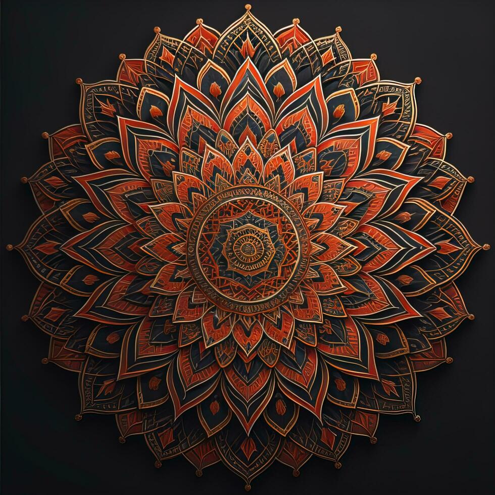 AI generated Mandala pattern. Vintage decorative elements. Hand drawn oriental background. ai generative photo