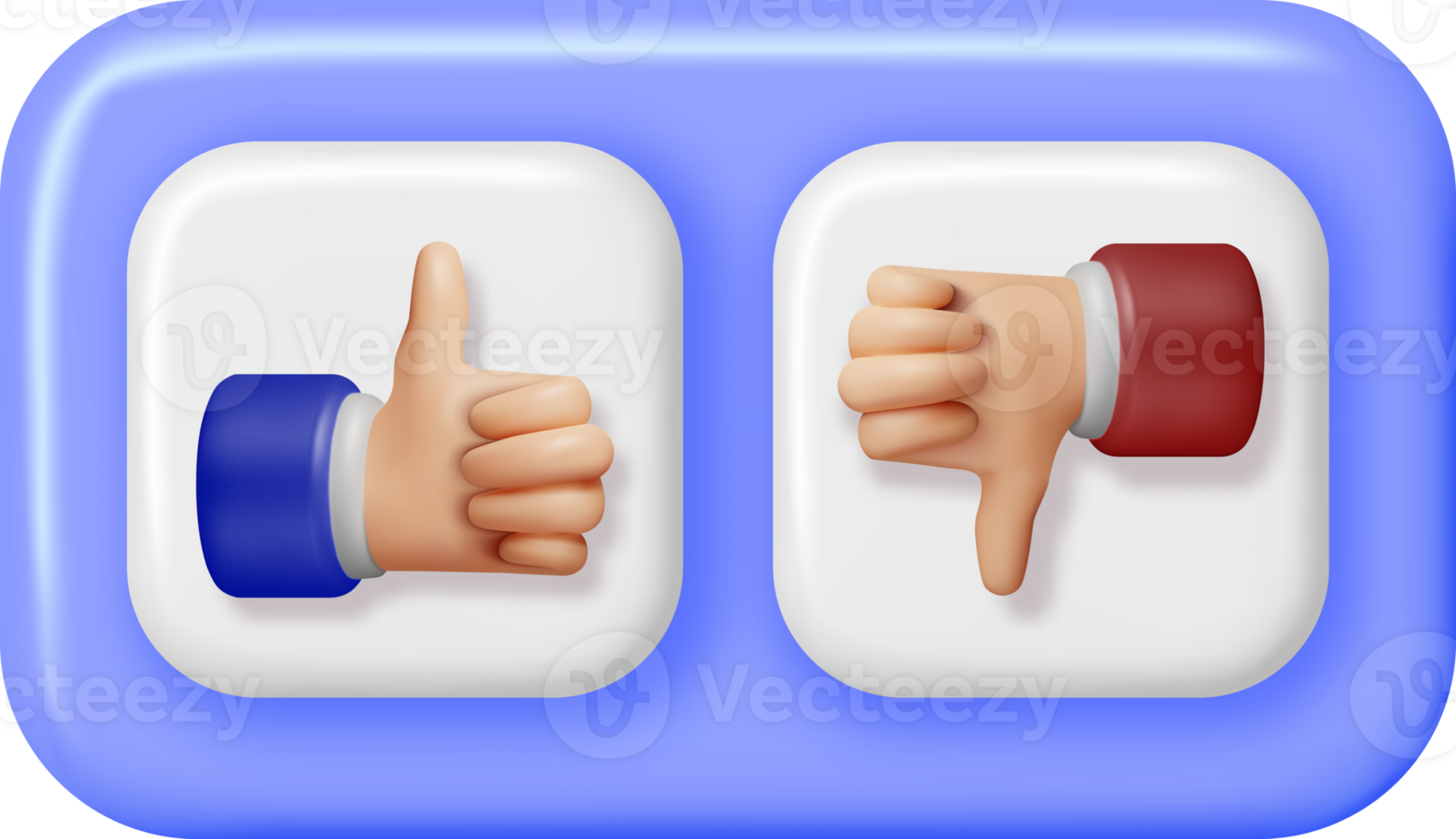 3D Thumbs Up and Thumbs Down Hands Gestures png