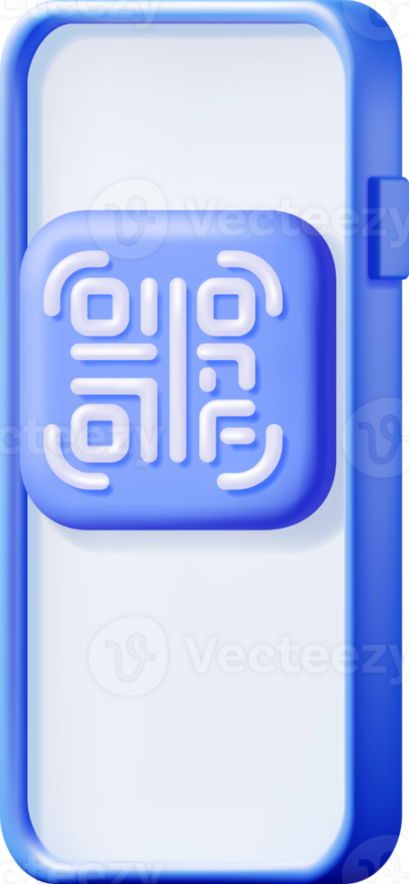 3d QR Code Icon on Smartphone. png