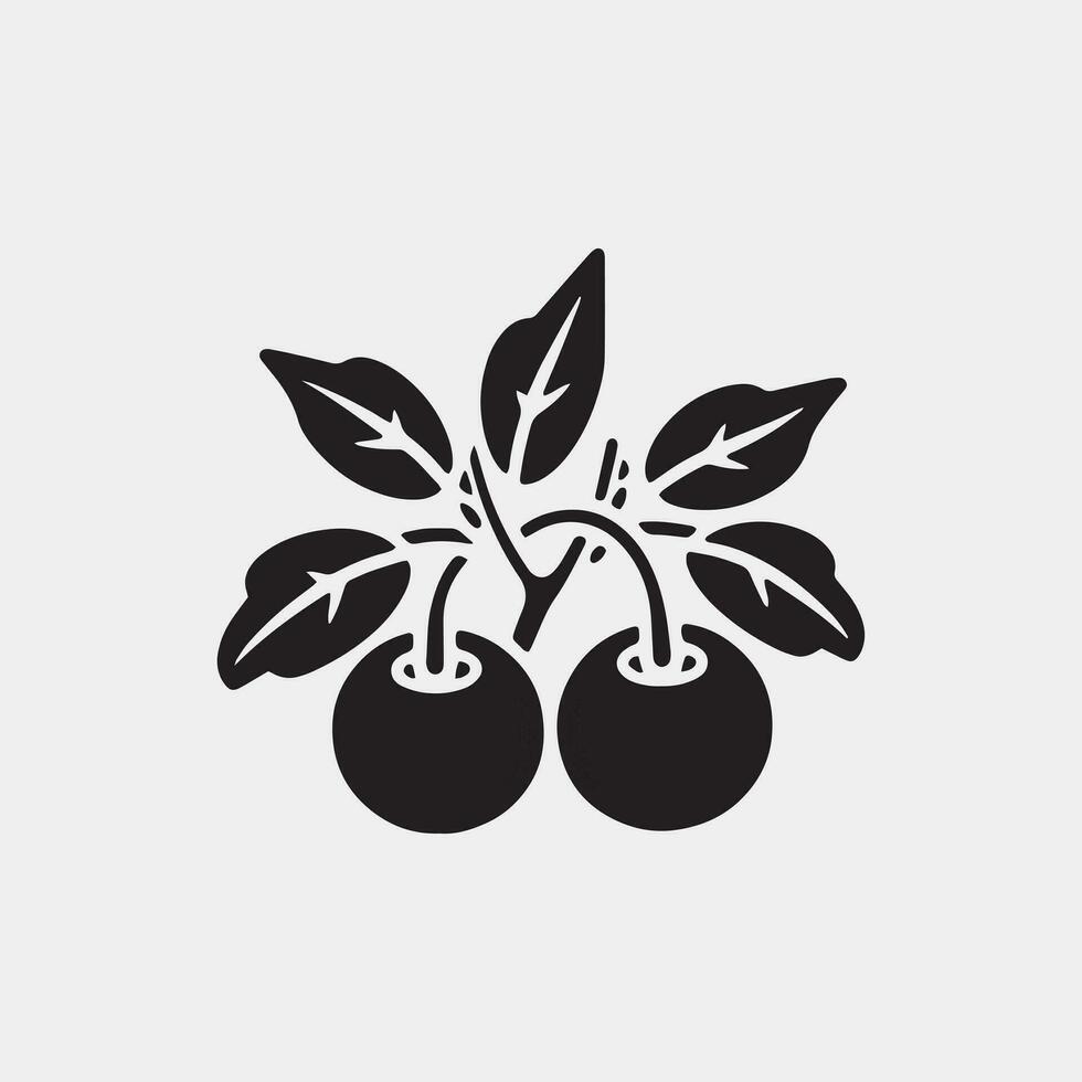 Cherry Fruit Icon Vector Design.