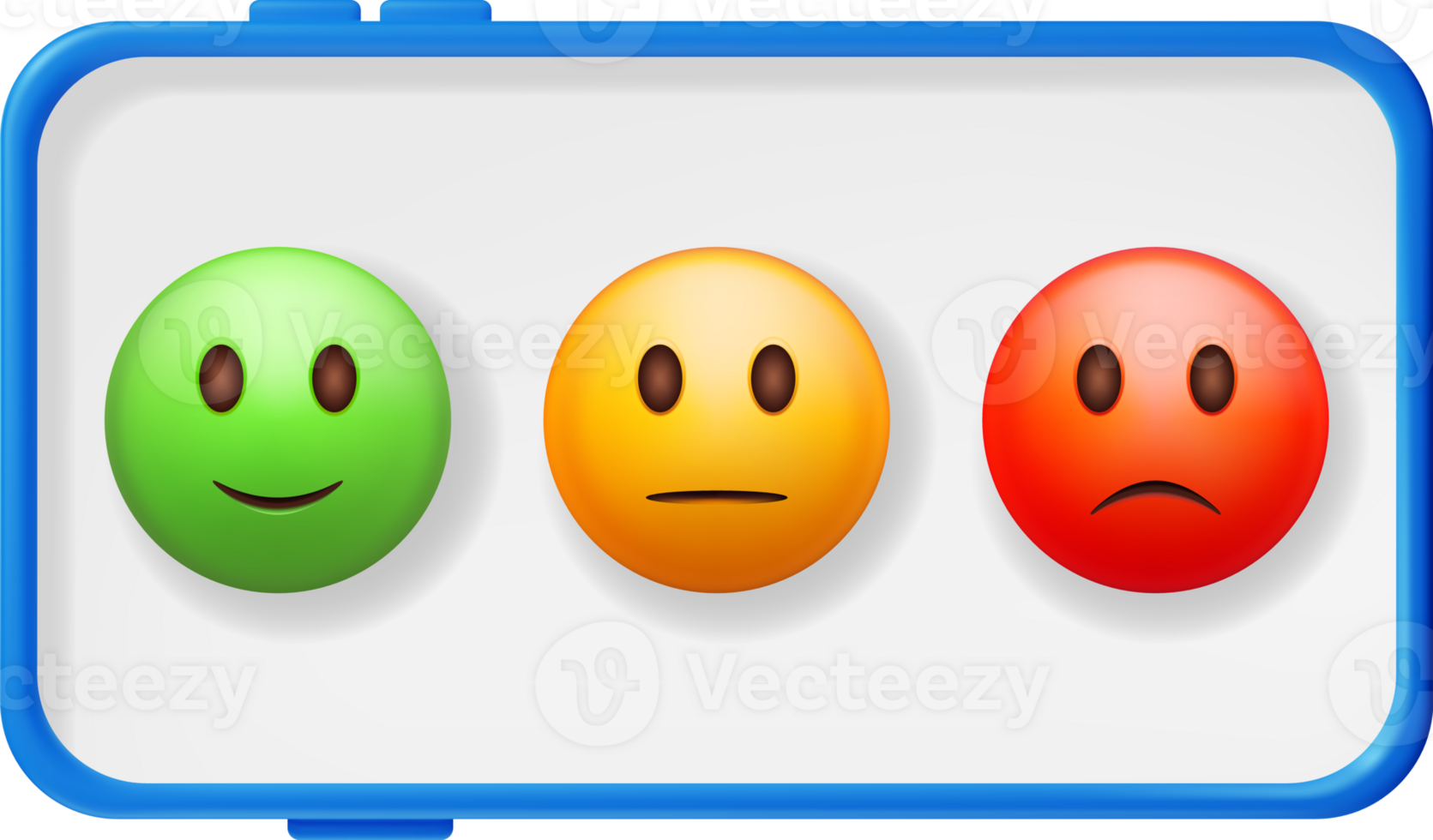 3D Customer Rating Smile Emoticons in Mobile Phone png