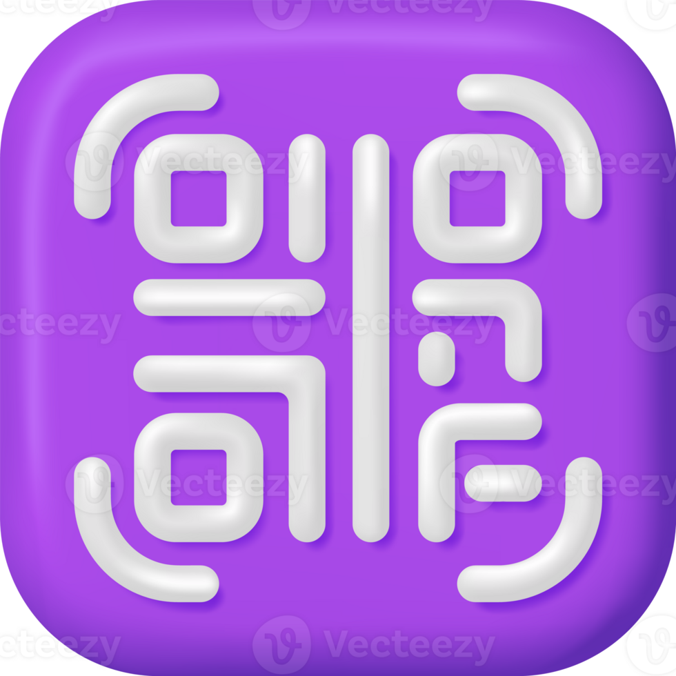 3d QR Code Icon png