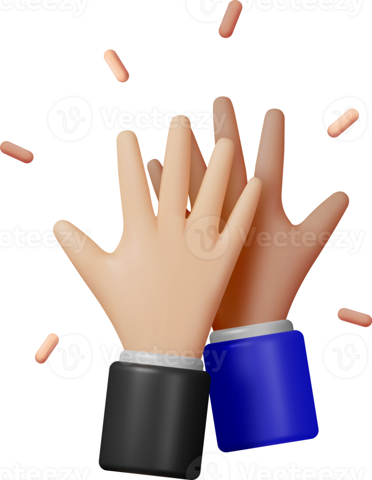 3d High Five Hands png