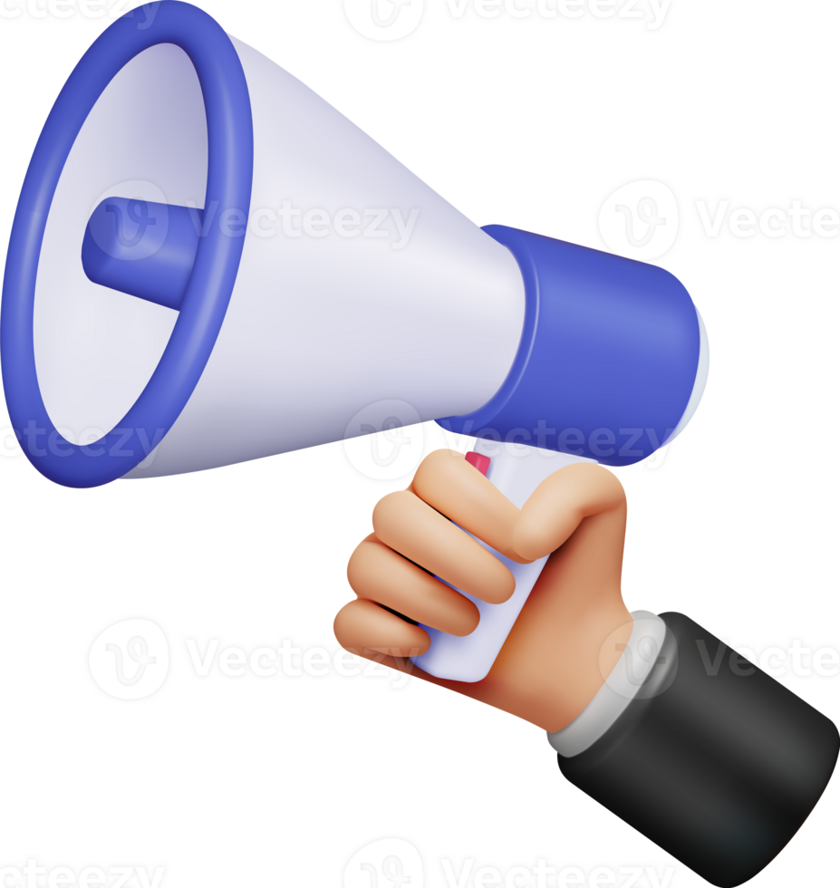 3D Megaphone in Hand png