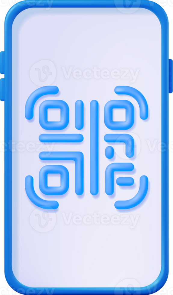 3d QR Code Icon on Smartphone. png