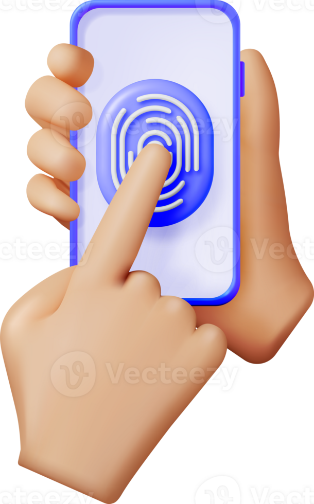 3D Fingerprint on Mobile Phone png