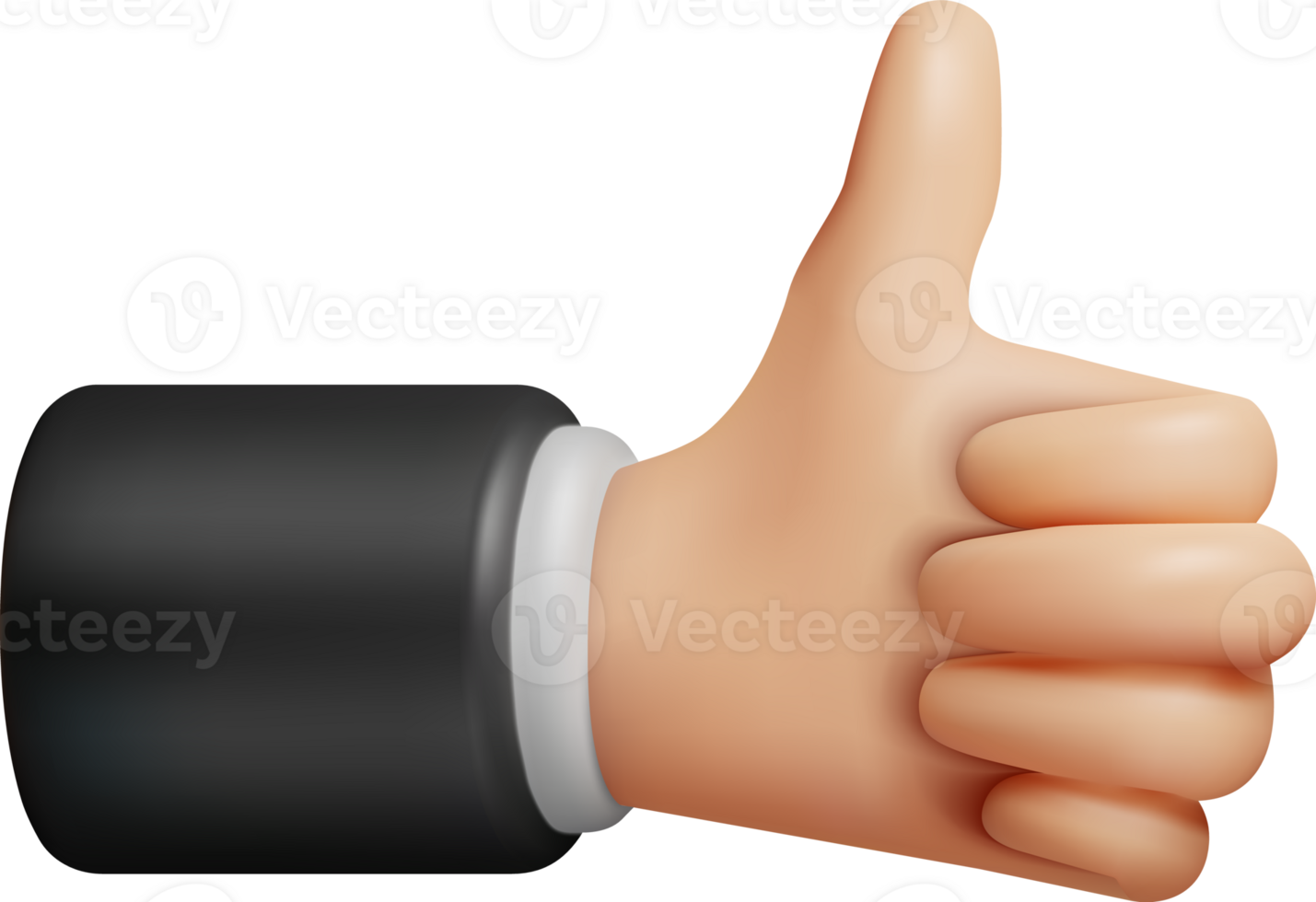 3D Thumbs Up and Thumbs Down Hands Gestures png