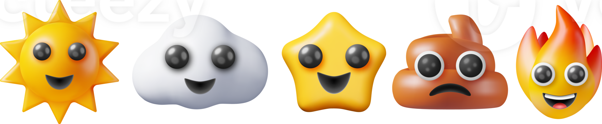 3D Set of Various Emoji png