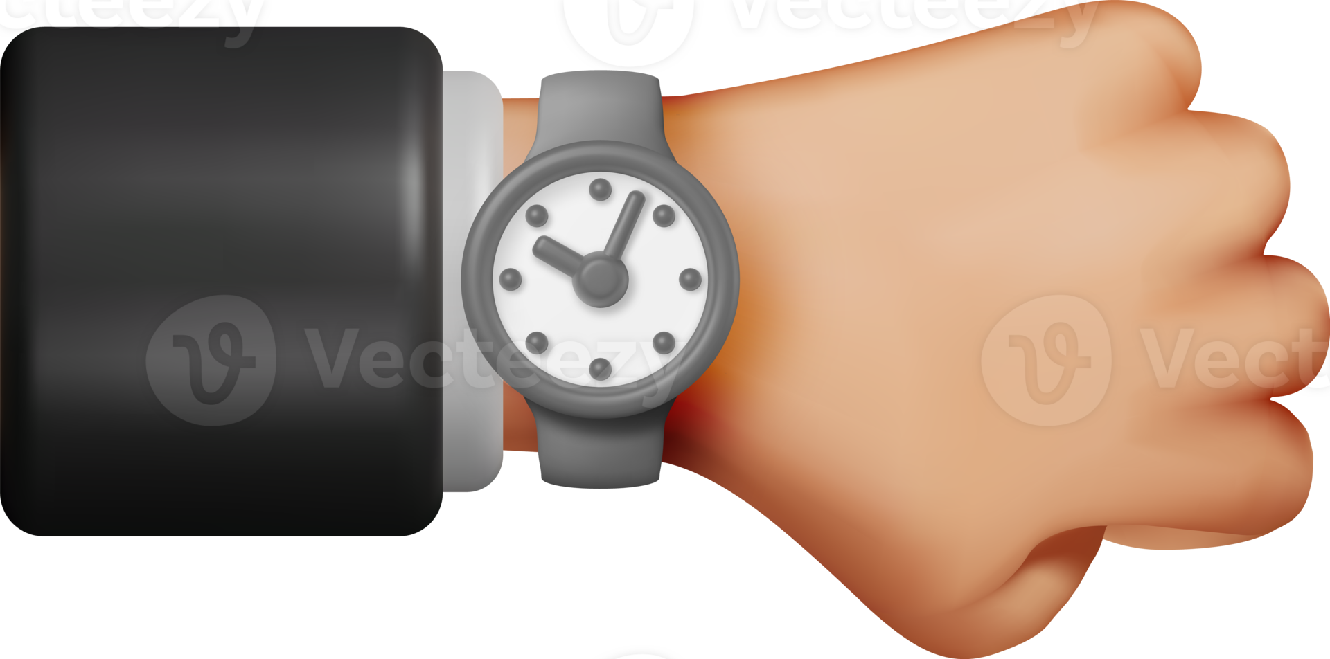 3D Simple Classic Round Wrist Watch Clock png