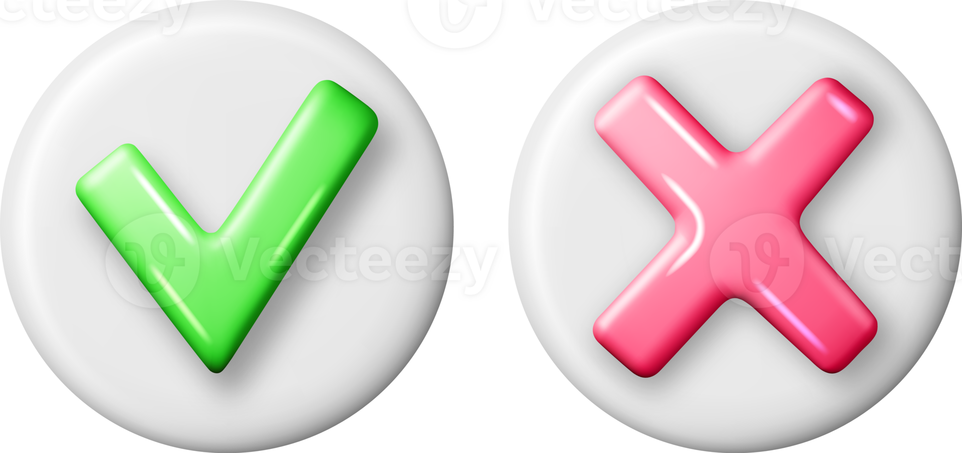 3D Right and Wrong Button png