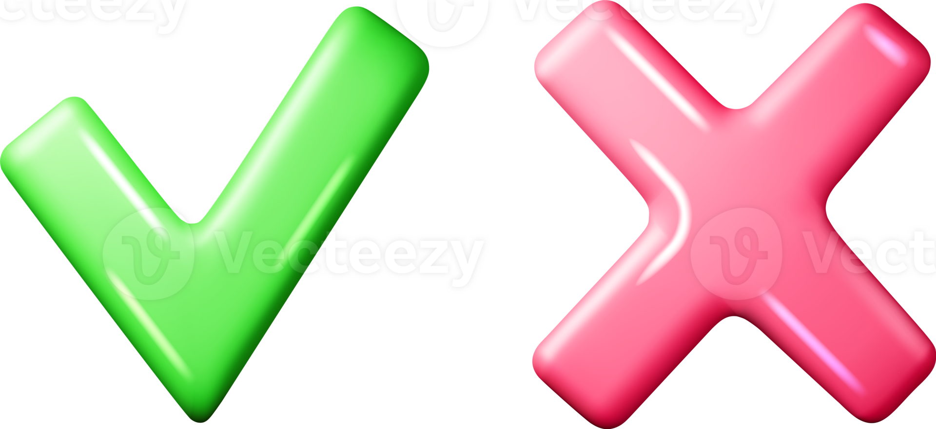 3D Right and Wrong Button png