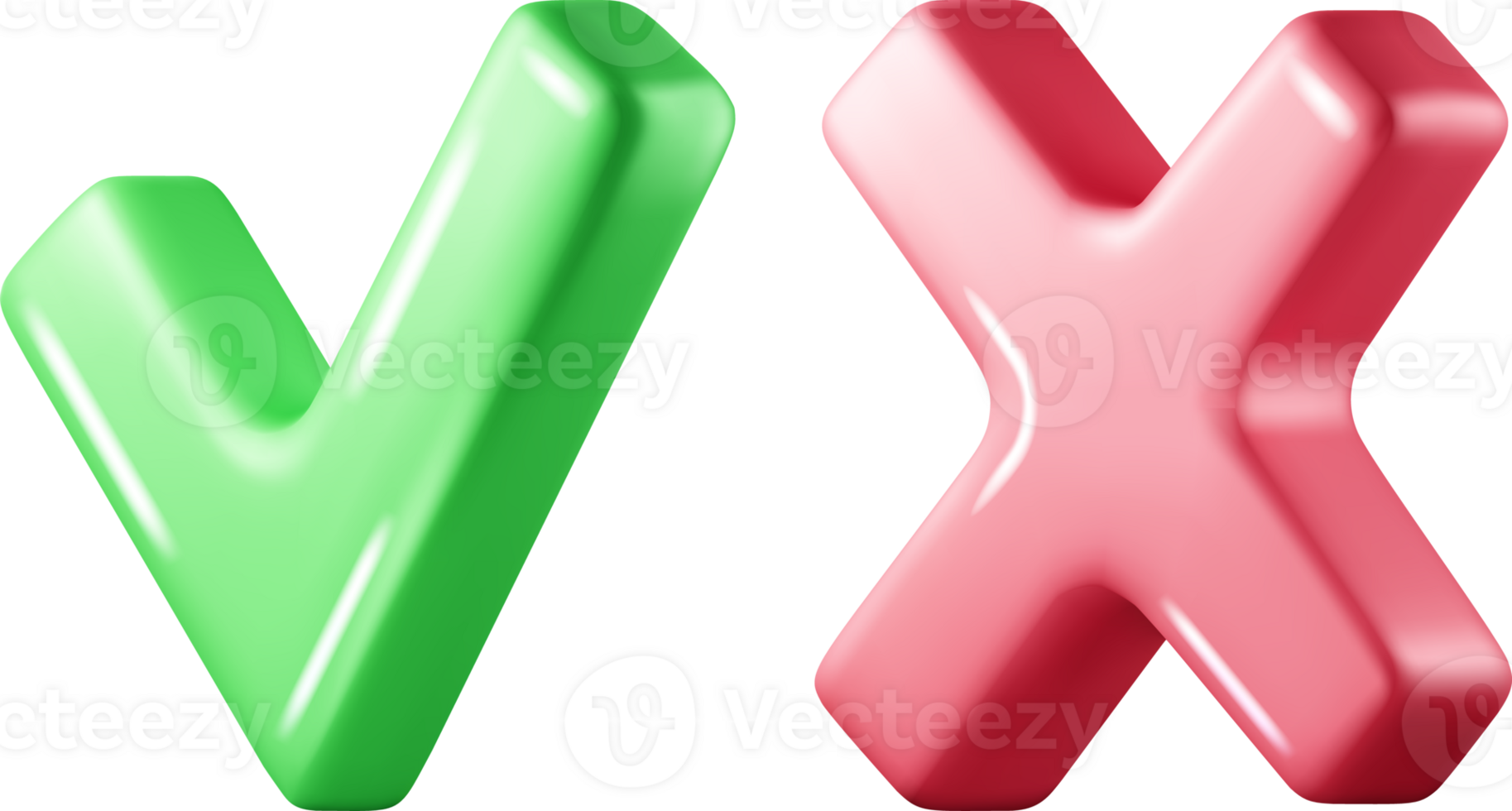 3D Right and Wrong Button png