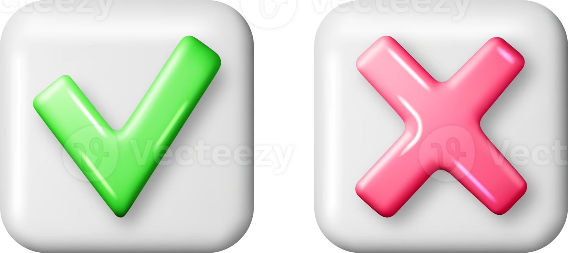 3D Right and Wrong Button png