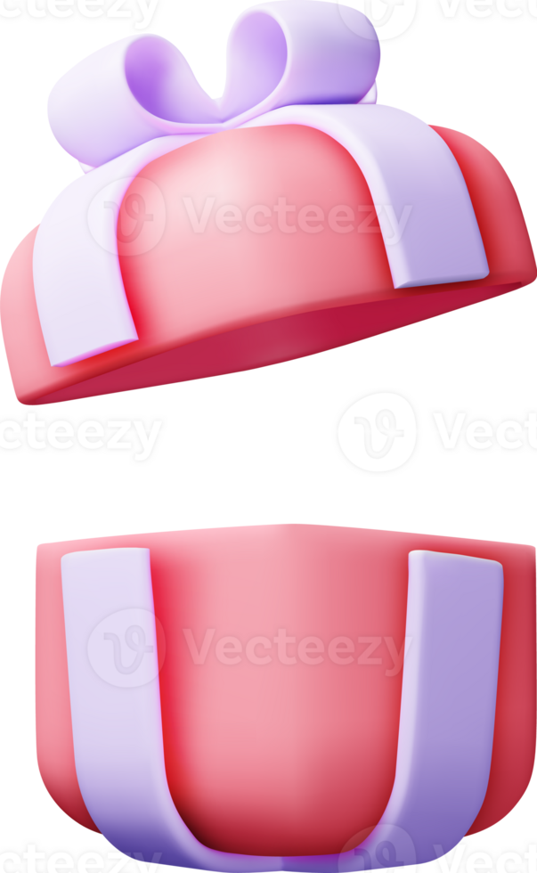 3D Gift Box with Bow png