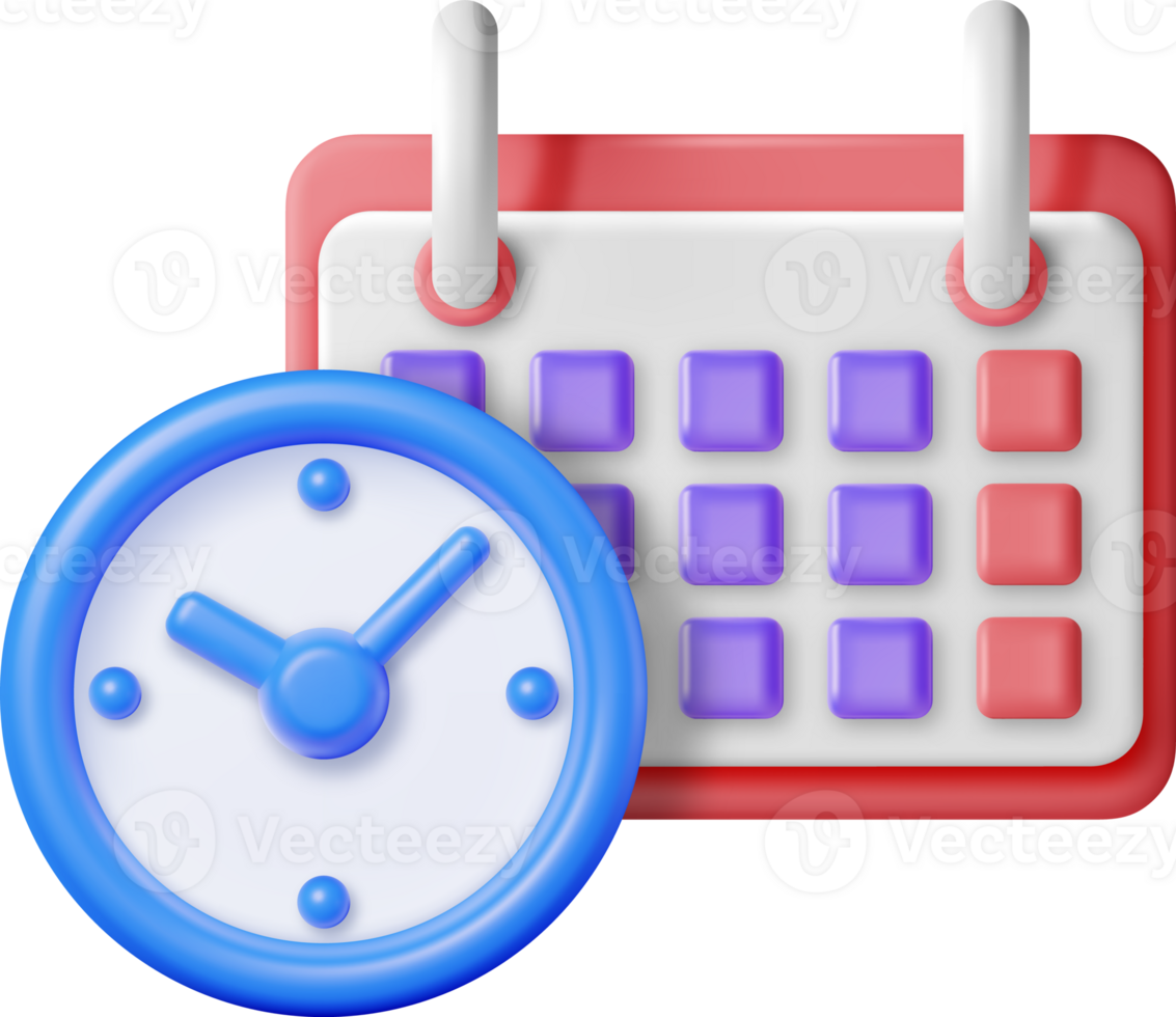3D Paper Spiral Wall Calendar and Clocks png