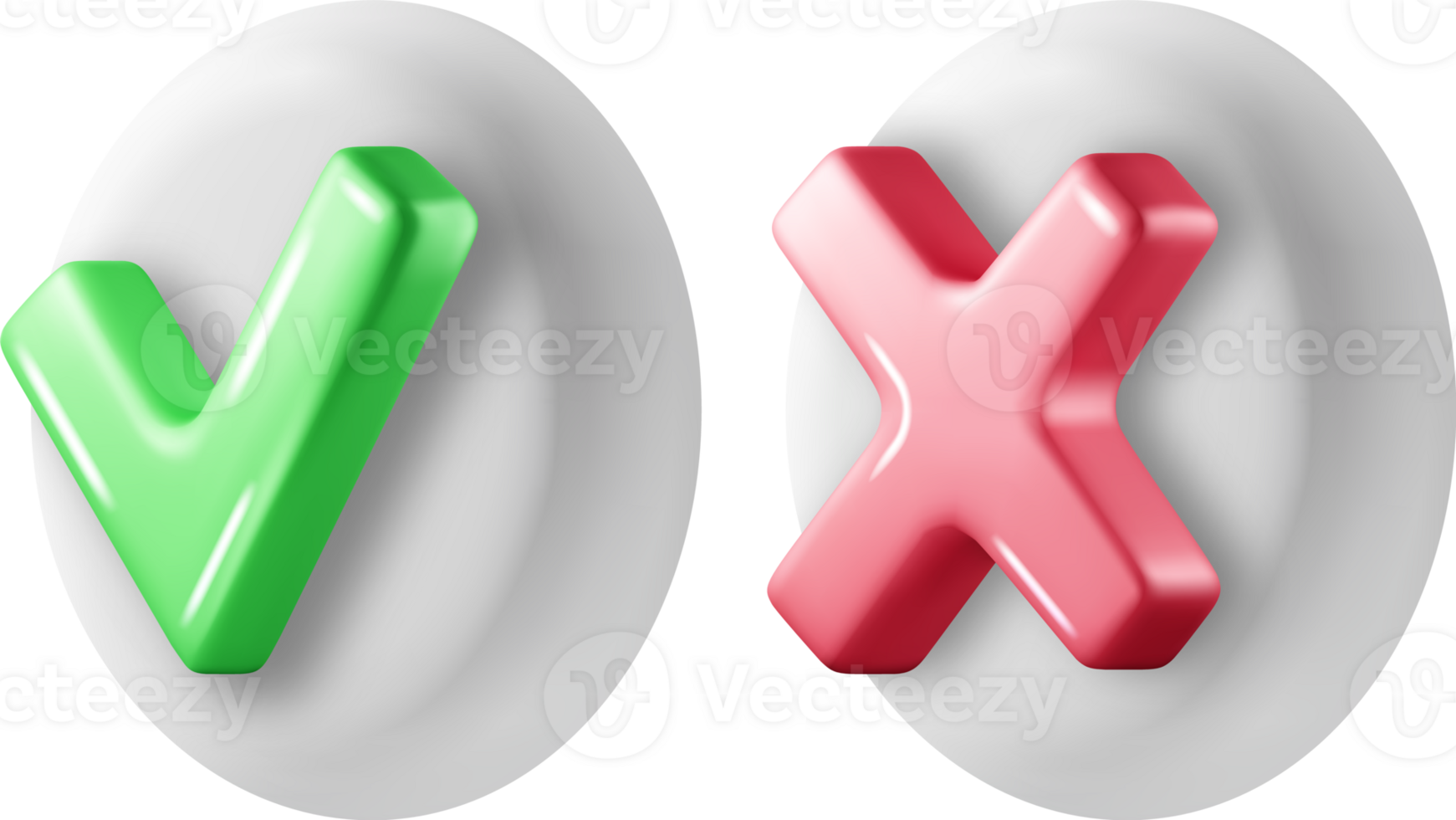 3D Right and Wrong Button png