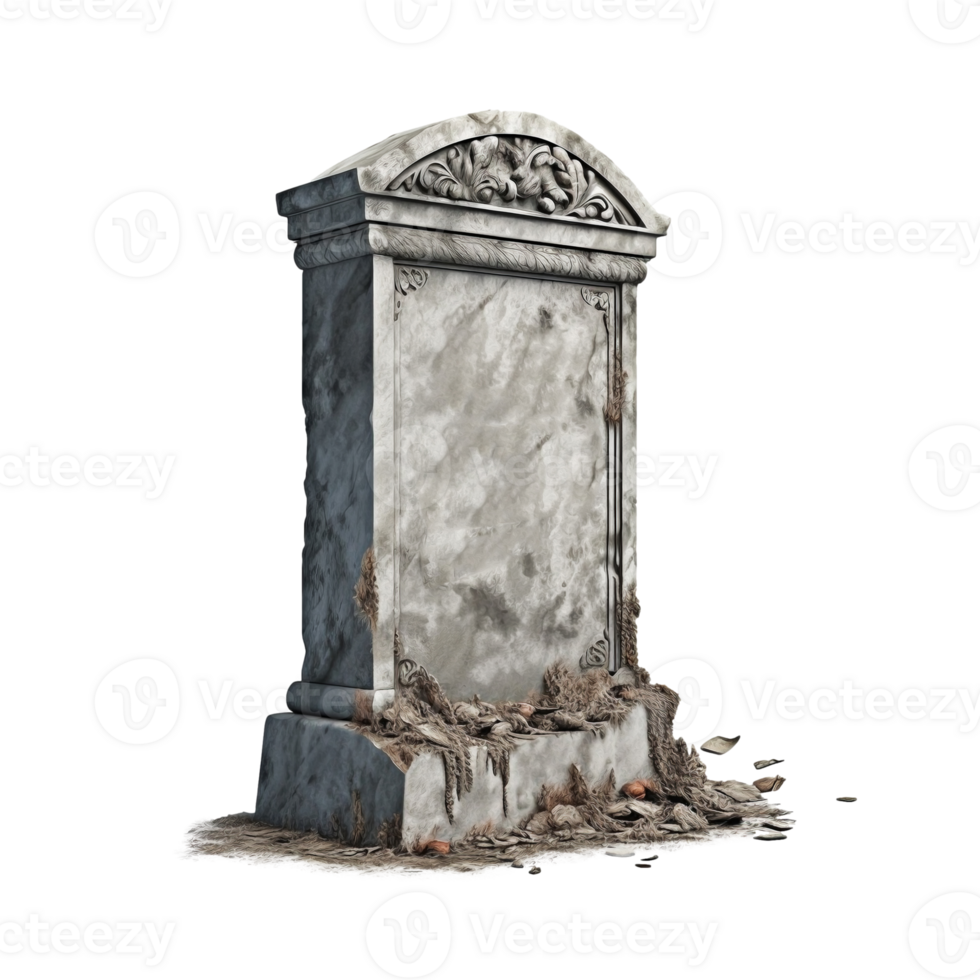 AI generated Gravestone isolated on transparent background, created with generative AI png