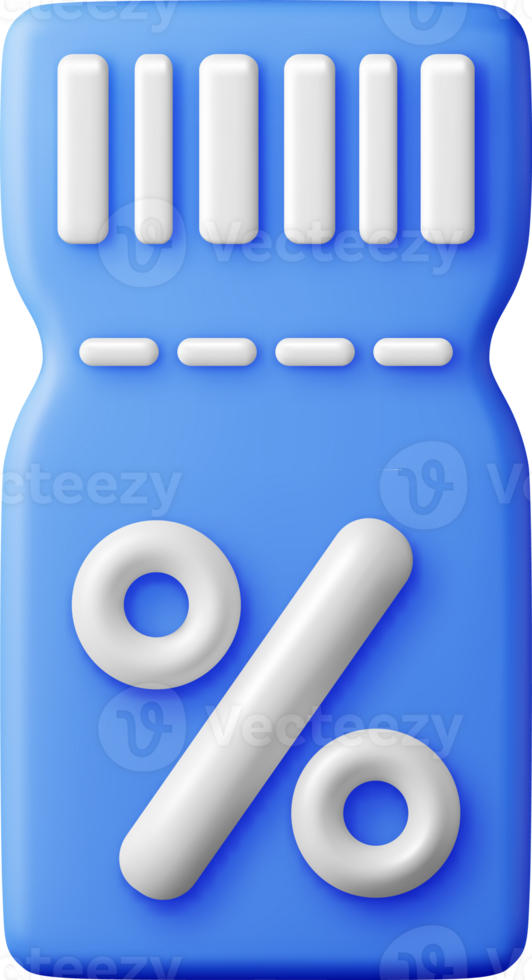 3d Coupon with Percent Symbol png