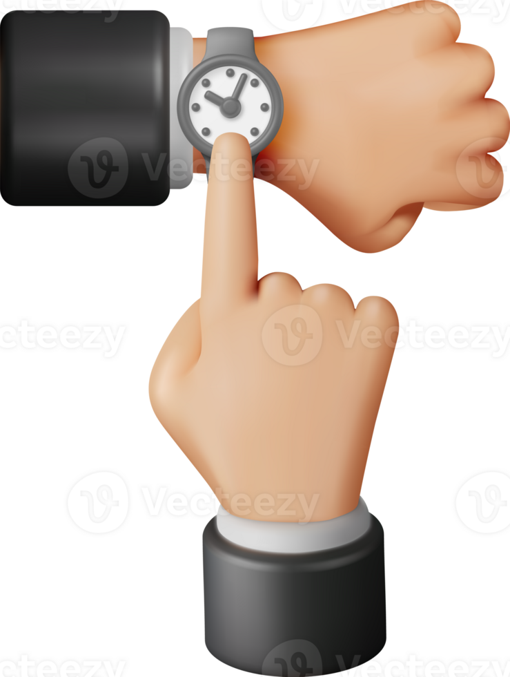 3D Simple Classic Round Wrist Watch Clock png