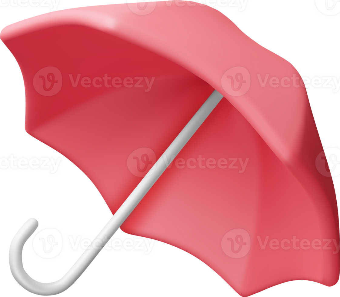 3D Classic Red Umbrella png