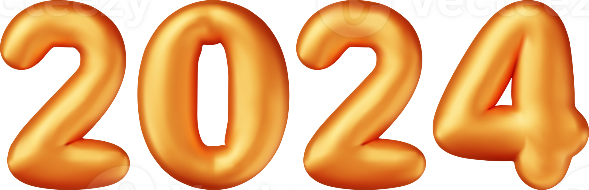 3d Gold Balloon New Year Symbol png