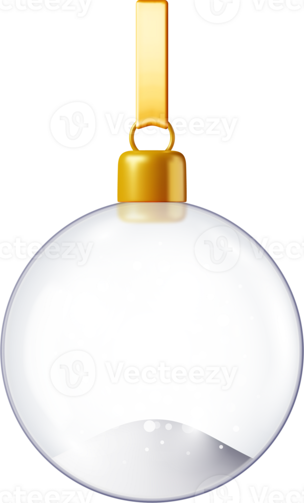 3D Glass Christmas Snow Ball png