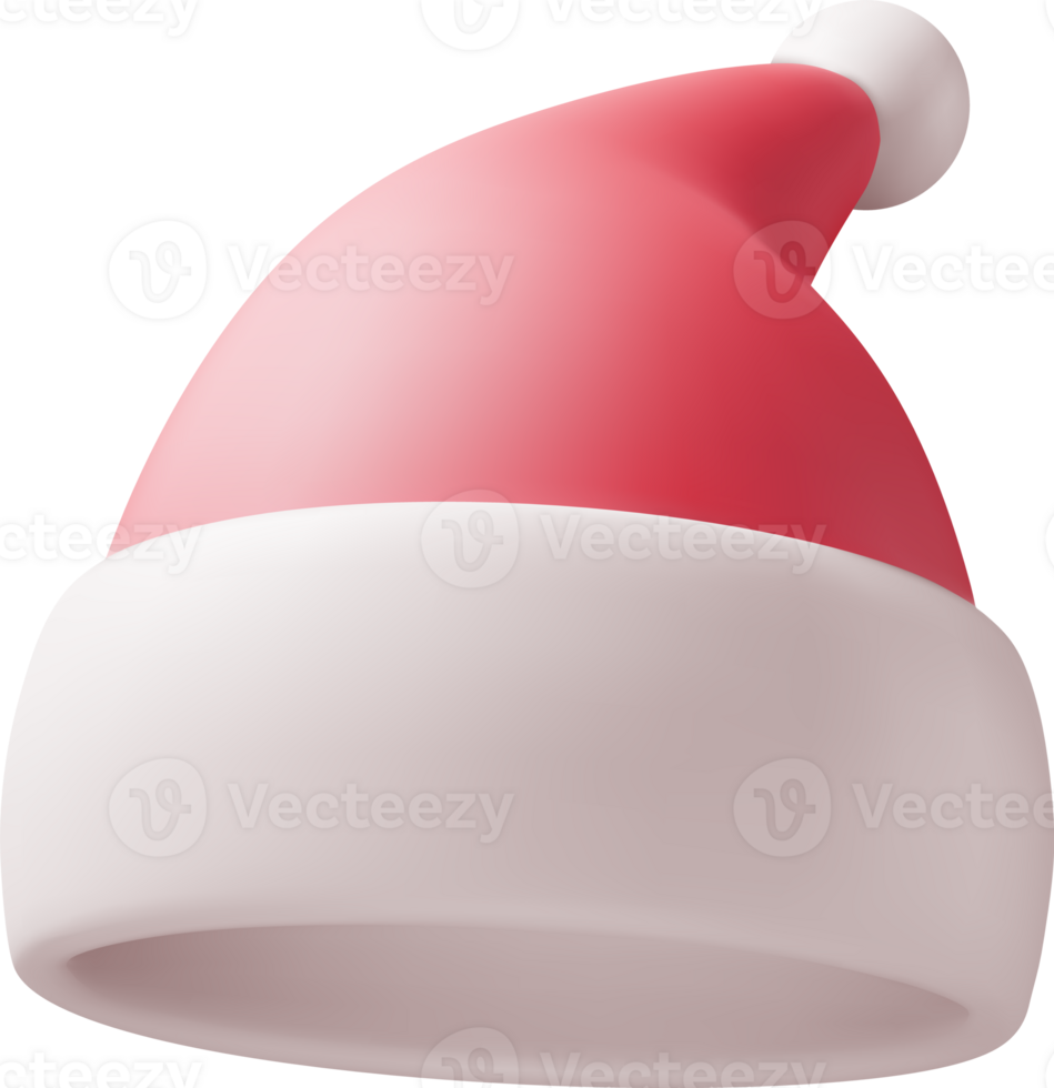 3D Red Santa Claus Hat png