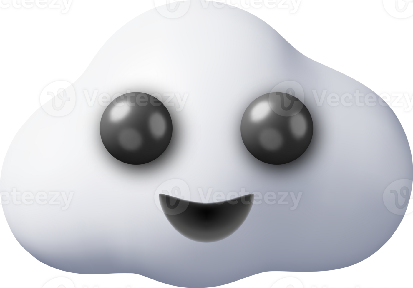 3D White Cloud Emoji png