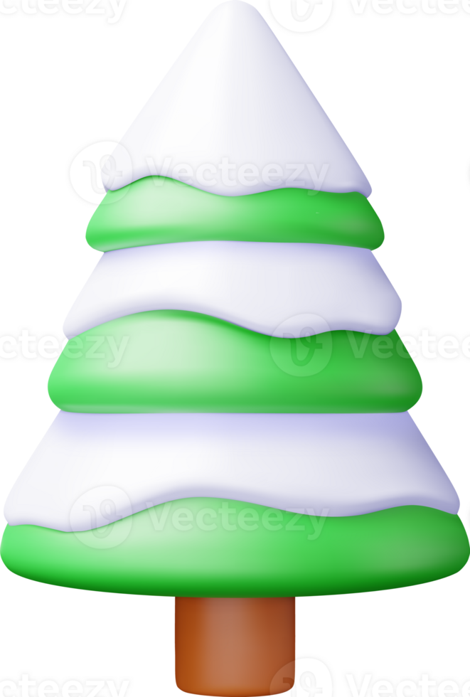 3D Abstract Christmas Tree in Snow png