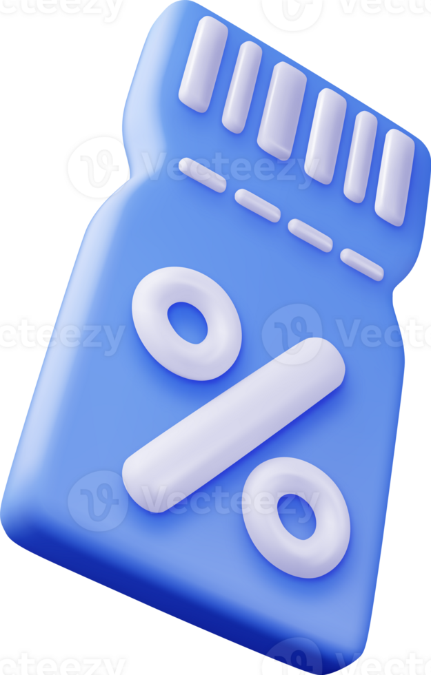 3d Coupon with Percent Symbol png