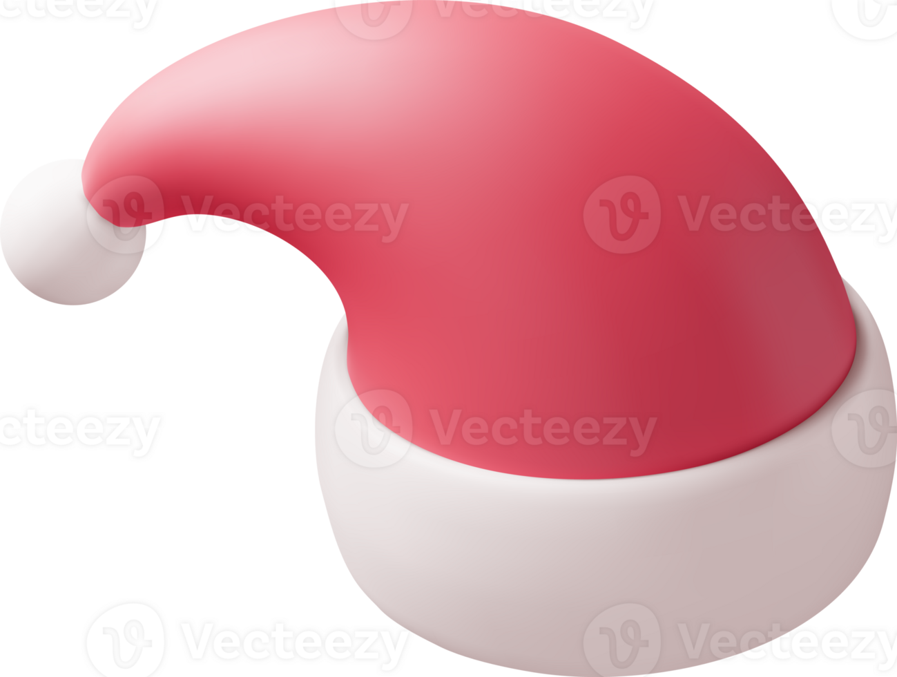 3D Red Santa Claus Hat png