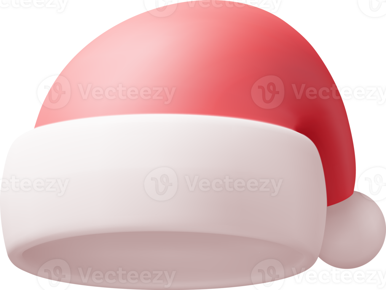 3D Red Santa Claus Hat png