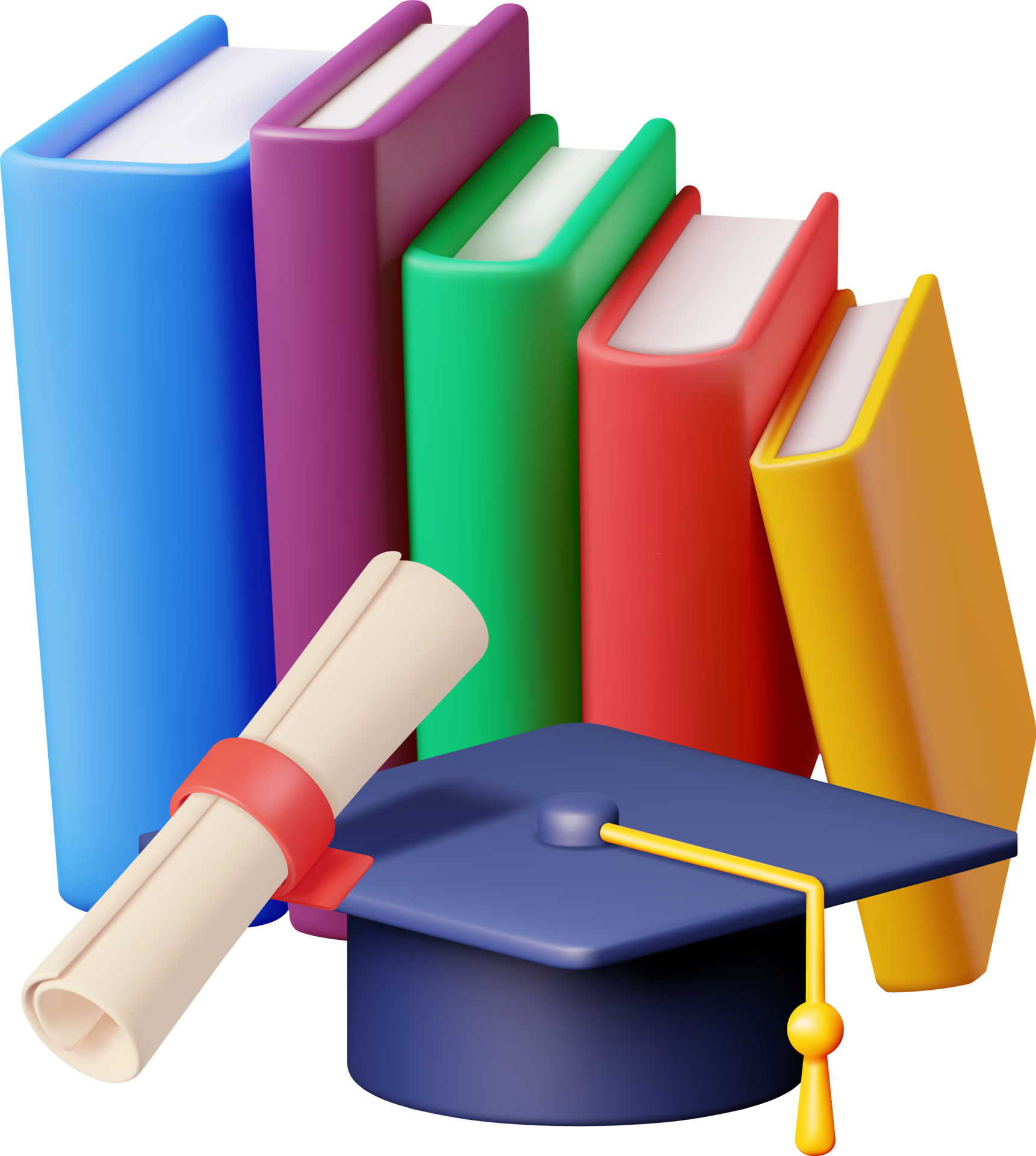 3d-graduation-cap-with-diploma-and-pile-of-books-35711255-png