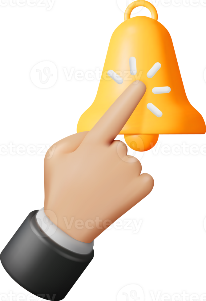 3D Finger Click the Bell Subscribe png