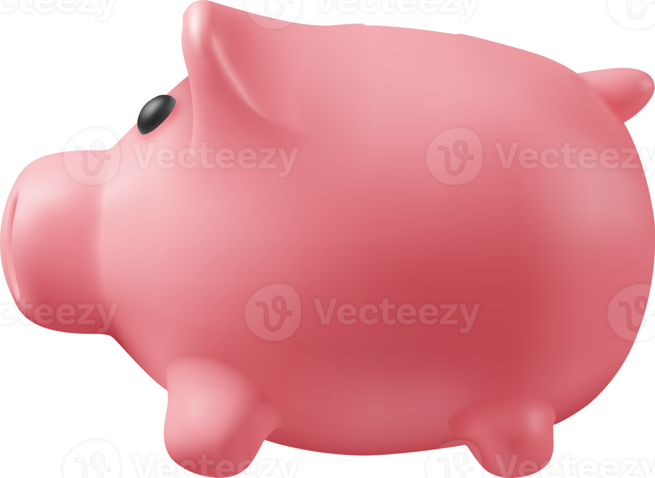 3D Render Plastic Piggy Bank for Money png