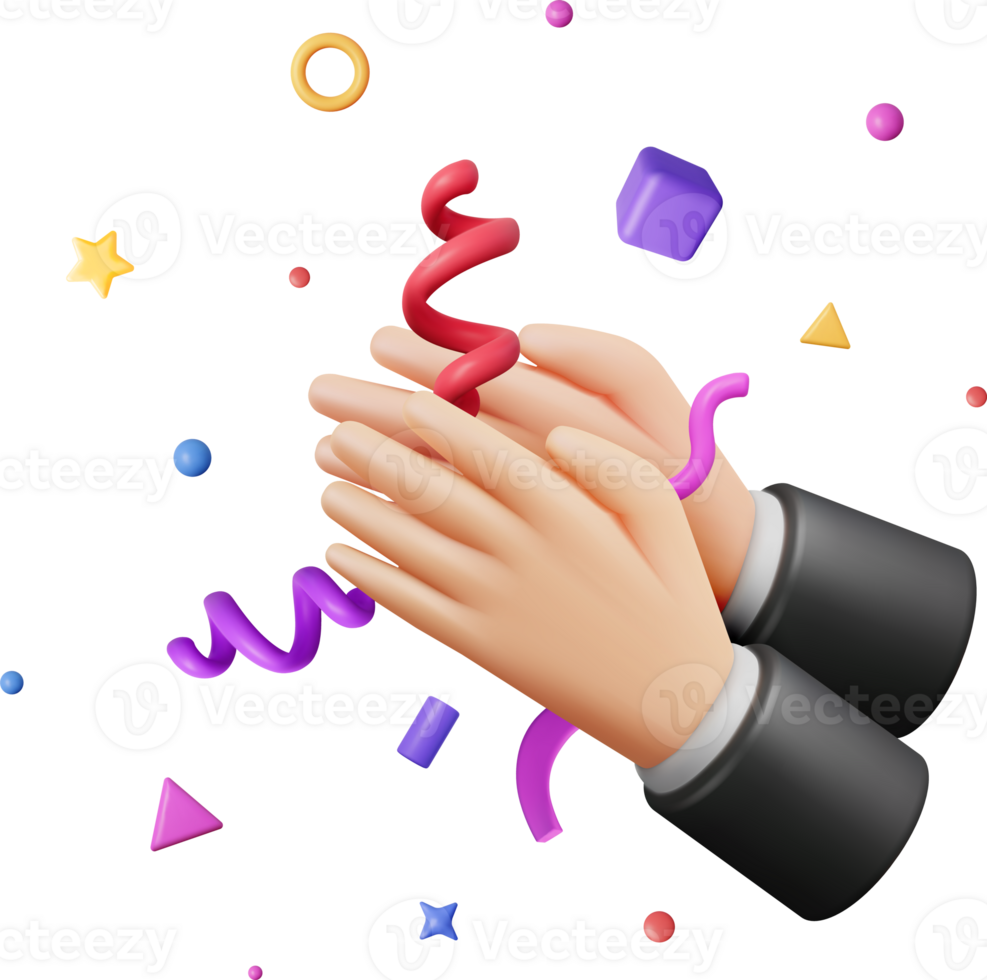 3D Human Hands Clapping png