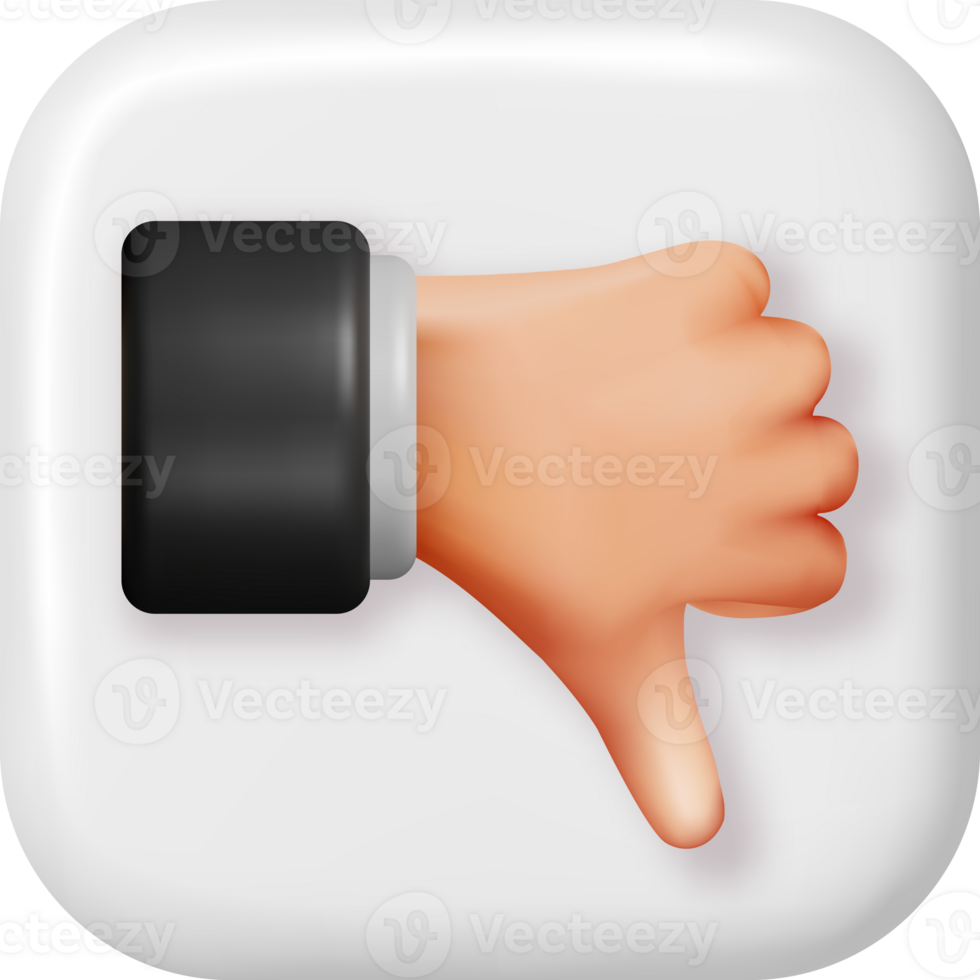 3D Thumbs Down Hand Gesture png