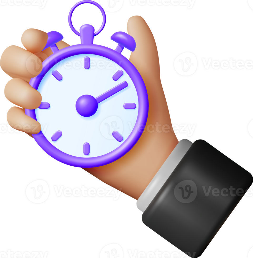 3D Analog Chronometer Timer Counter in Hand png