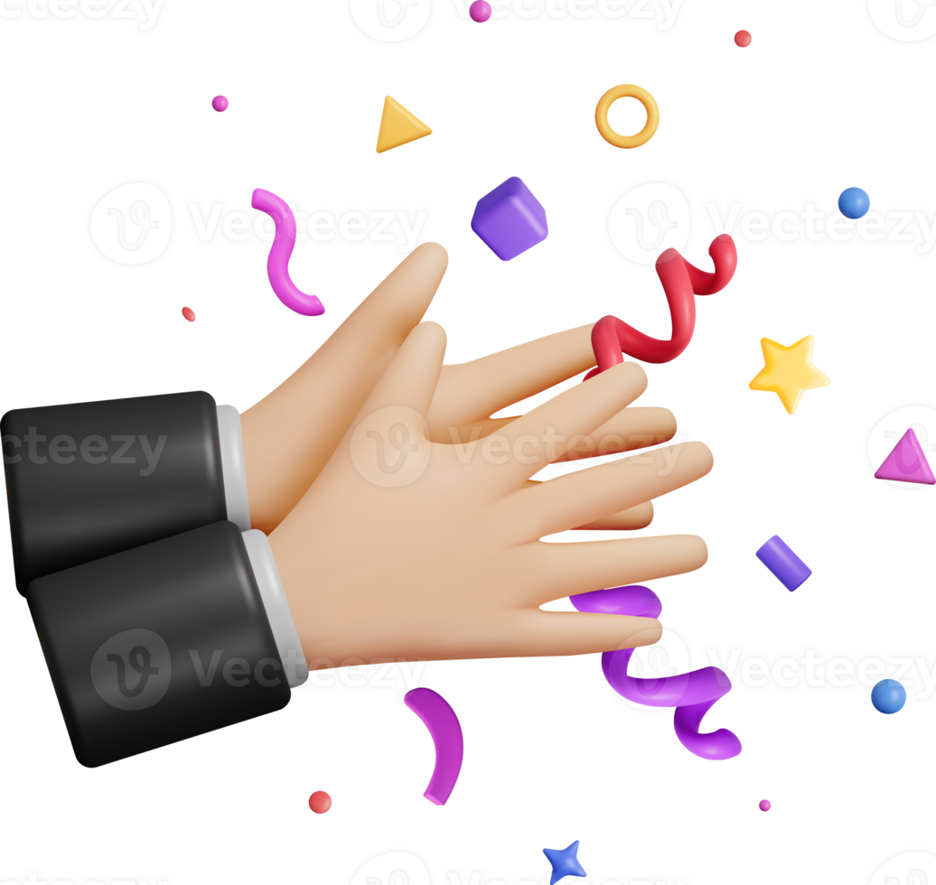 3D Human Hands Clapping png